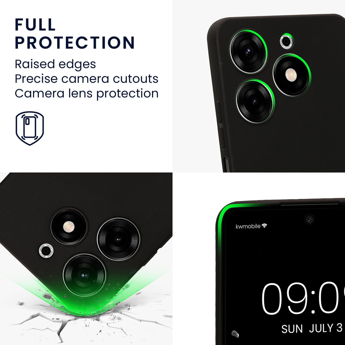 TPU Hülle mit Kameraschutz für TECNO Spark 10 Pro in Schwarz matt