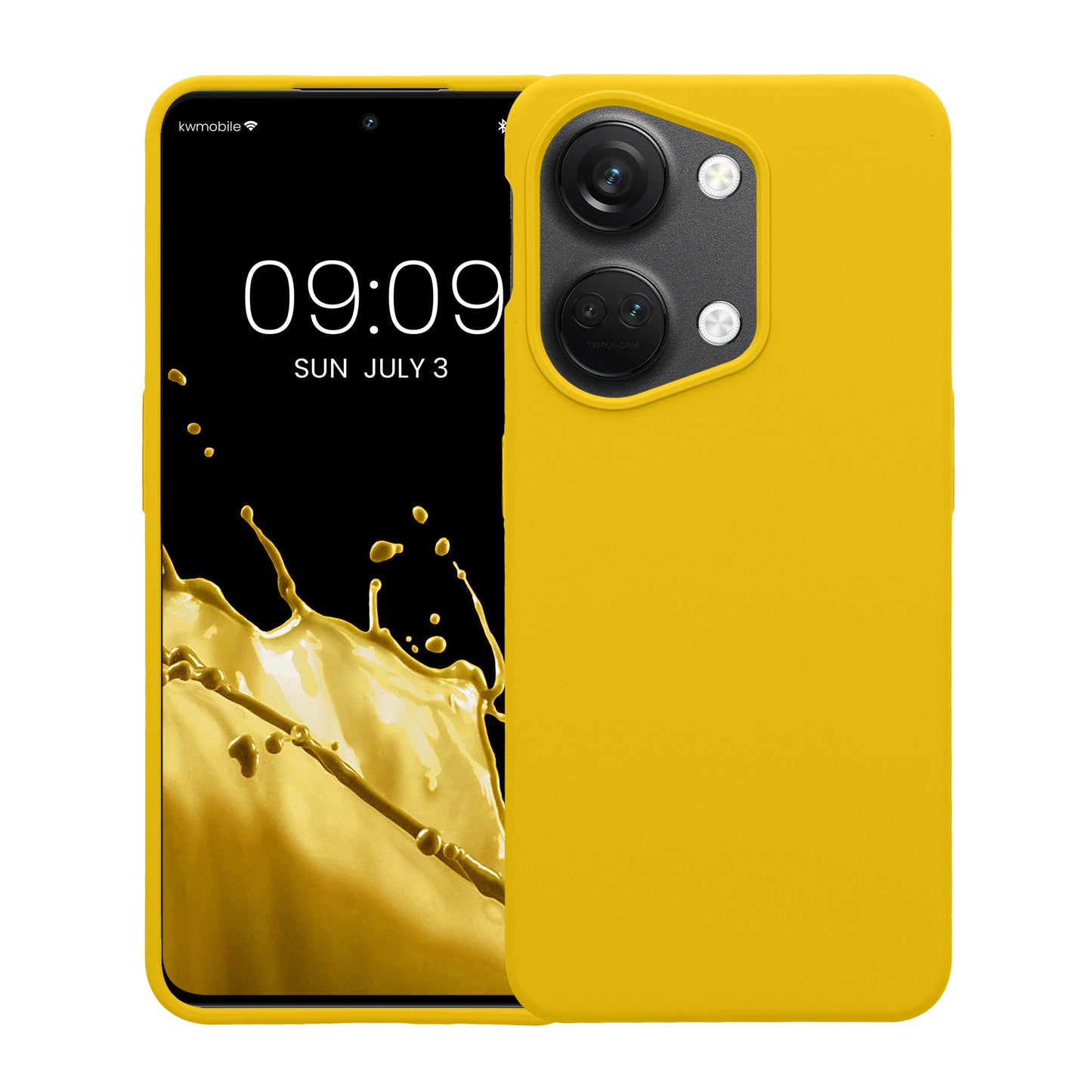 Gummierte Silikon Hülle für OnePlus Nord 3 5G in Strahlend Gelb