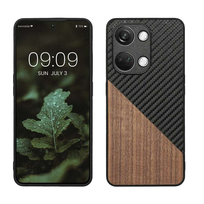 kwmobile Hülle kompatibel mit OnePlus Nord 3 5G - Handyhülle - Handy Schutzhülle - Smartphone Cover - Dunkelbraun Schwarz Dunkelbraun  