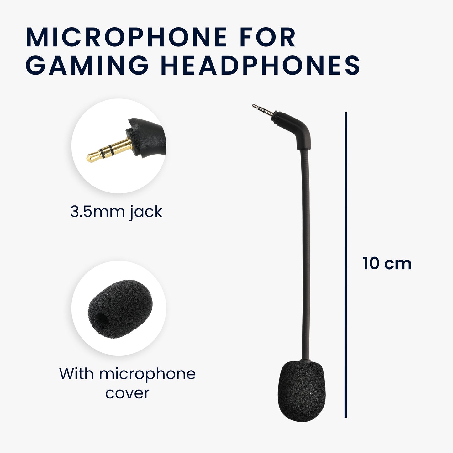 kwmobile Ersatz Kopfhörer Mikrofon kompatibel mit TurtleBeach Recon 500 Headset - Gaming Headphones Mikrofon mit 3,5 mm Klinkenstecker