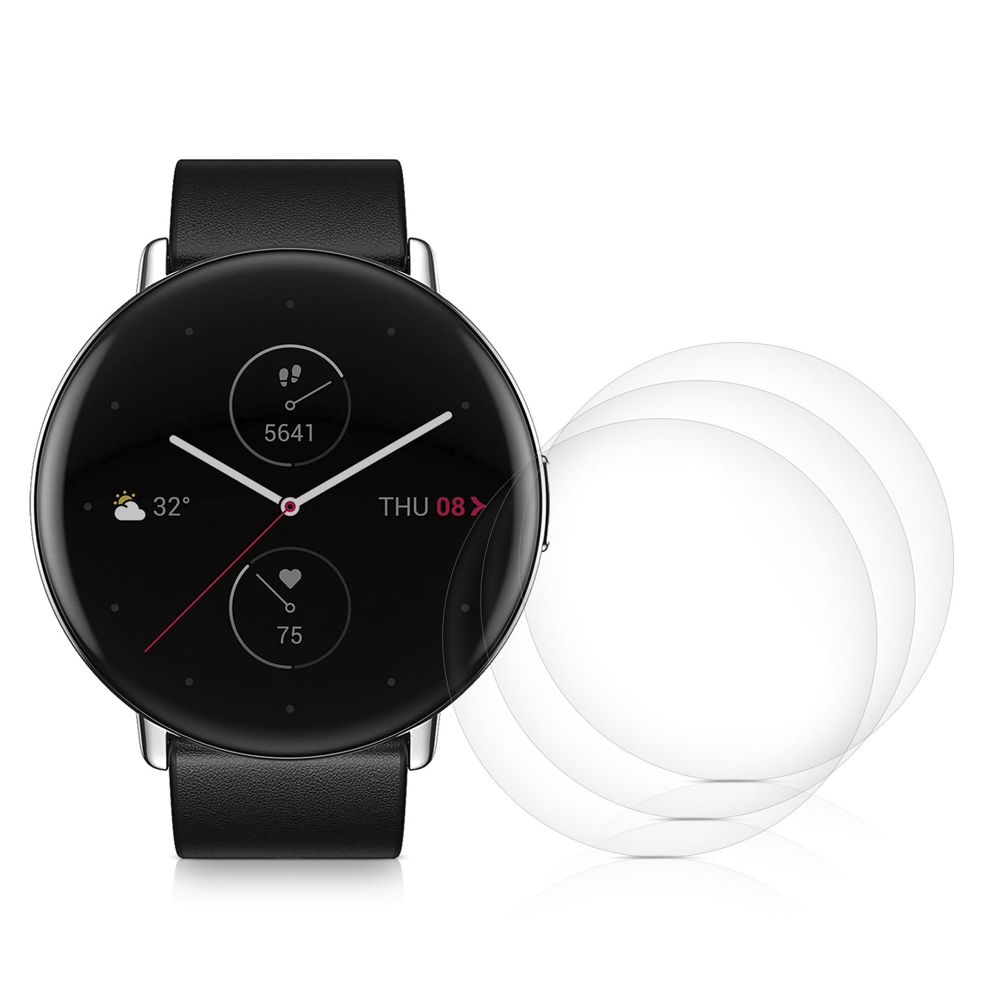 kwmobile Displayschutzfolie kompatibel mit Amazfit Zepp E (Circle) Schutzfolie für Fitness Tracker Displayschutz