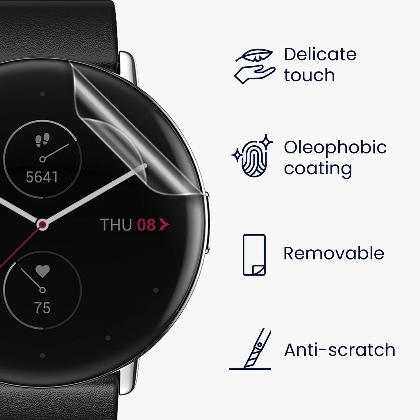 kwmobile Displayschutzfolie kompatibel mit Amazfit Zepp E (Circle) Schutzfolie für Fitness Tracker Displayschutz
