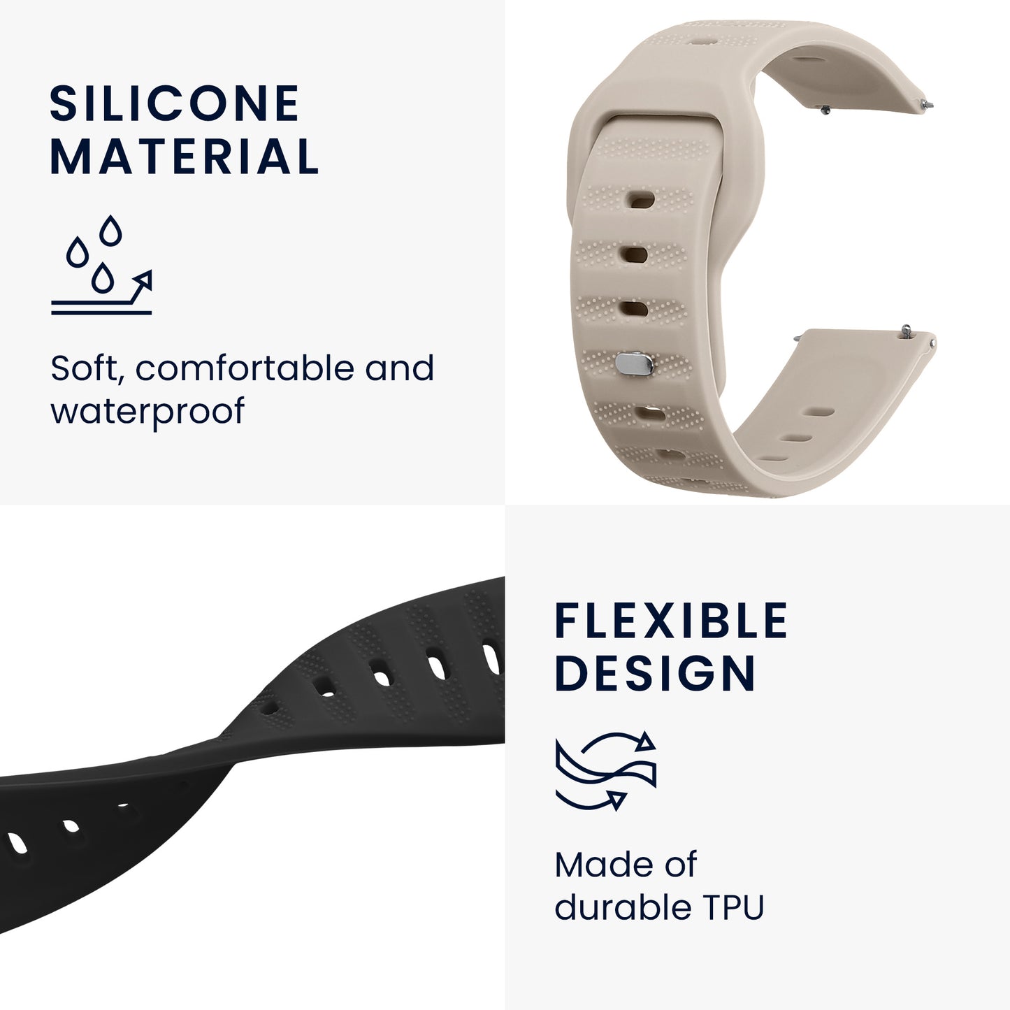 kwmobile Uhrenarmband für Garmin Venu Sq Music / Sq Armband - Fitnesstracker Band Set Ersatzarmband Smartwatch