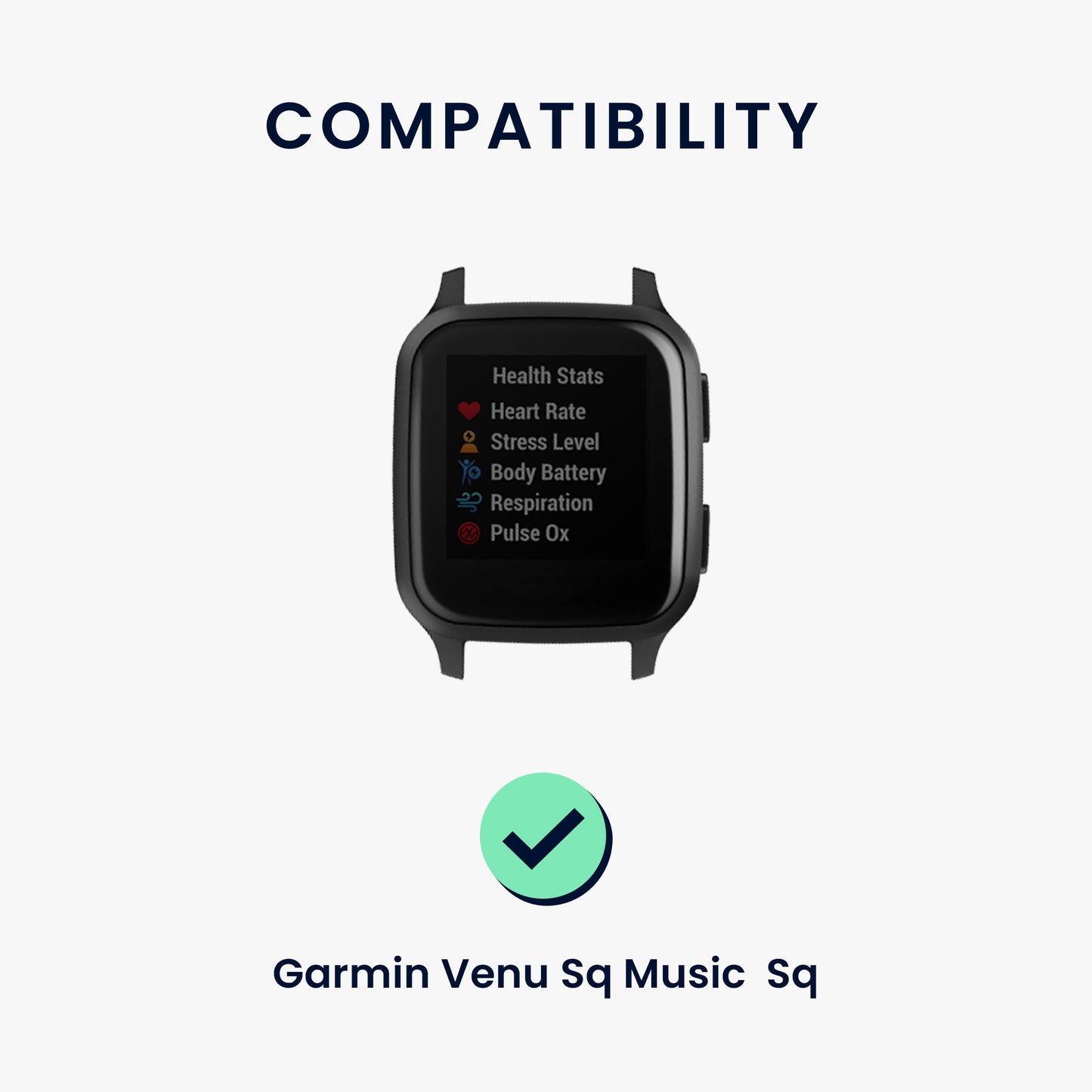 kwmobile Uhrenarmband für Garmin Venu Sq Music / Sq Armband - Fitnesstracker Band Set Ersatzarmband Smartwatch