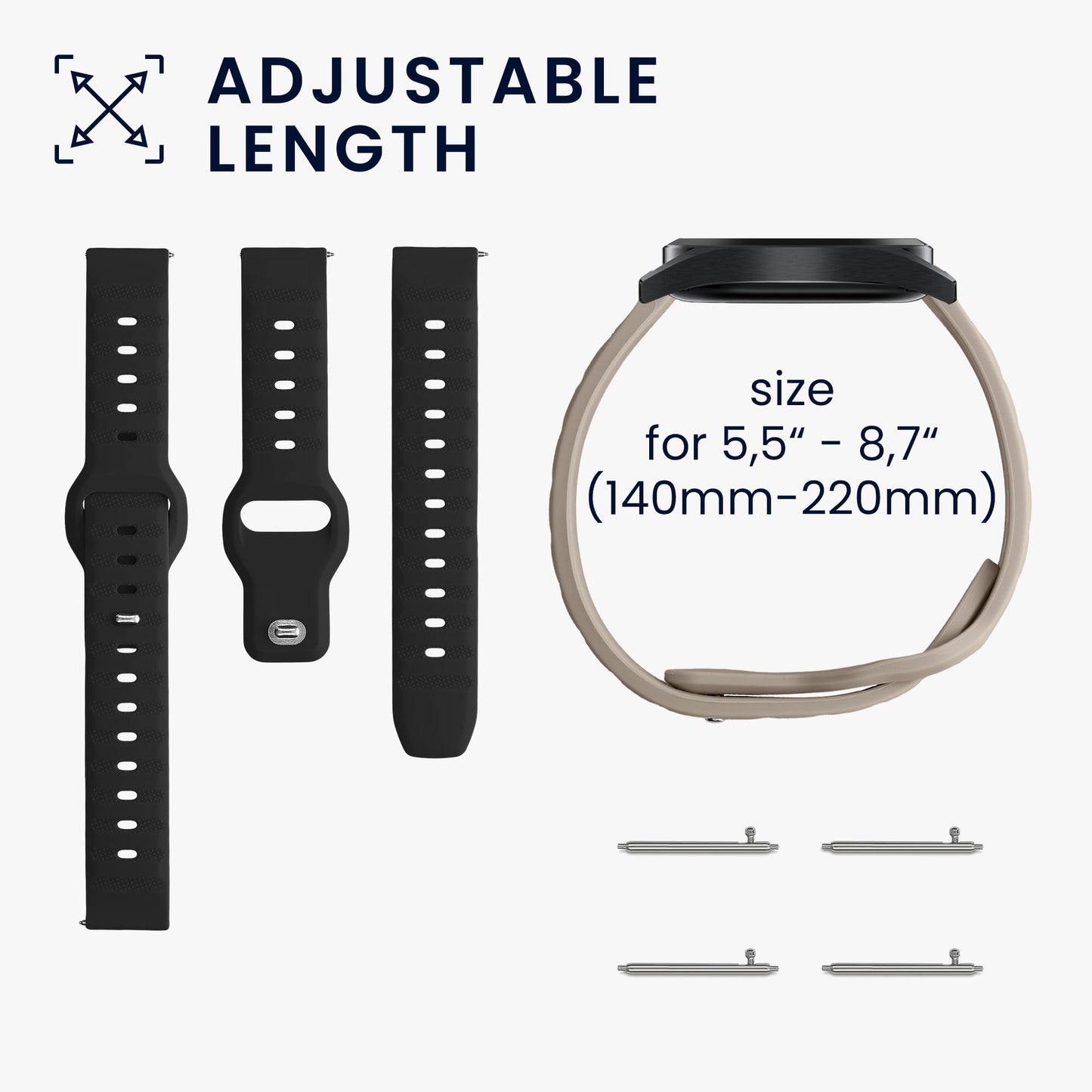 kwmobile Uhrenarmband für Garmin Venu Sq Music / Sq Armband - Fitnesstracker Band Set Ersatzarmband Smartwatch