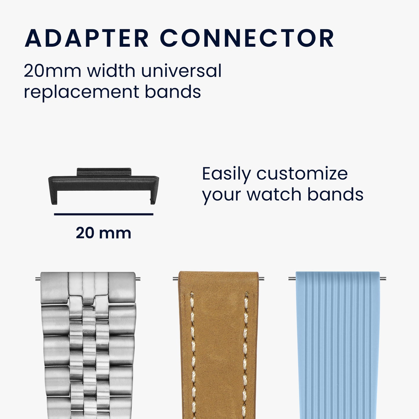 kwmobile Metall Adapter mit 20mm Bandbreite kompatibel mit Huawei Watch Fit 2 Uhrenarmband Smartwatch Armband Anschlussadapter Set