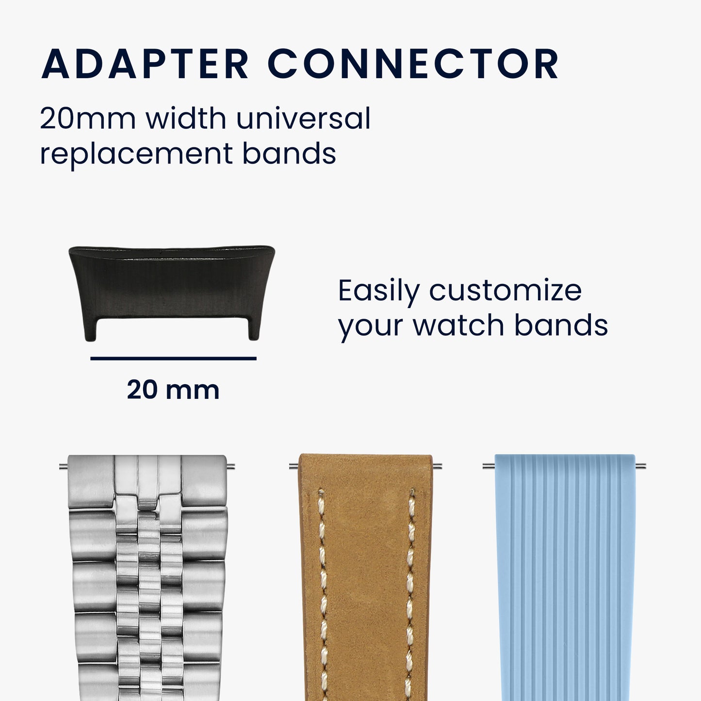 kwmobile Metall Adapter mit 20mm Bandbreite kompatibel mit Xiaomi Redmi Watch 3 Uhrenarmband Smartwatch Armband Anschlussadapter Set