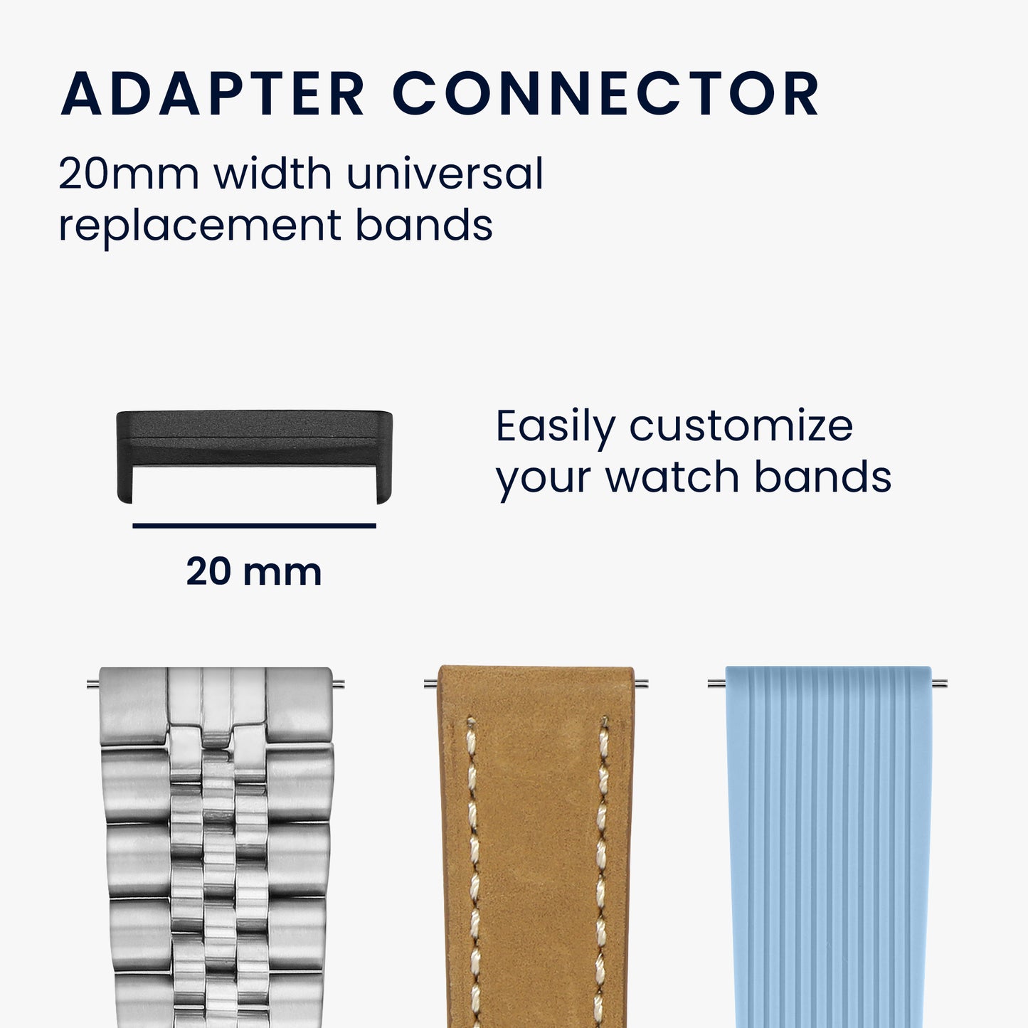 kwmobile Metall Adapter mit 20mm Bandbreite kompatibel mit Fitbit Versa 4 / Sense 2 / Versa 3 / Sense Uhrenarmband - Smartwatch Armband Anschlussadapter Set