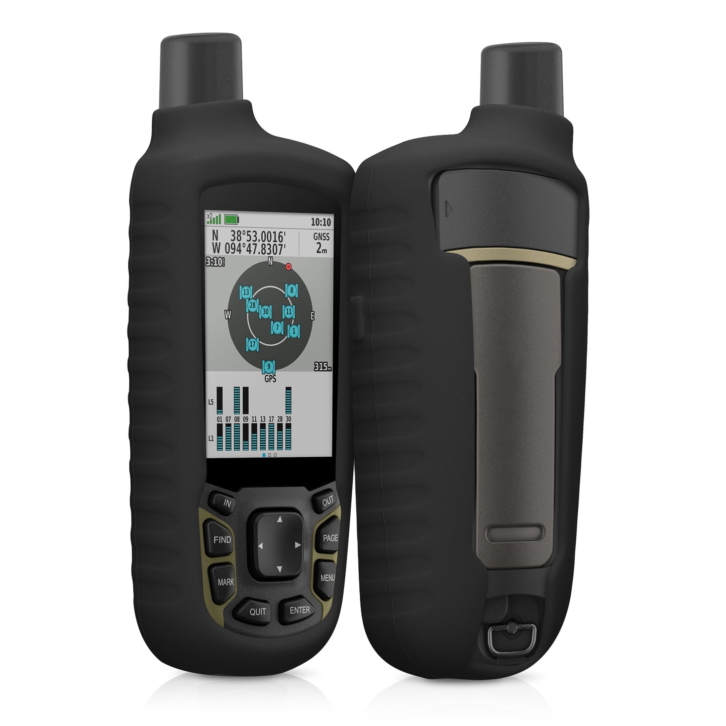 kwmobile Hülle kompatibel mit Garmin GPSMAP 65 / 62 / 62S / 62SC - Schutzhülle für GPS Handgerät in Schwarz Schwarz  
