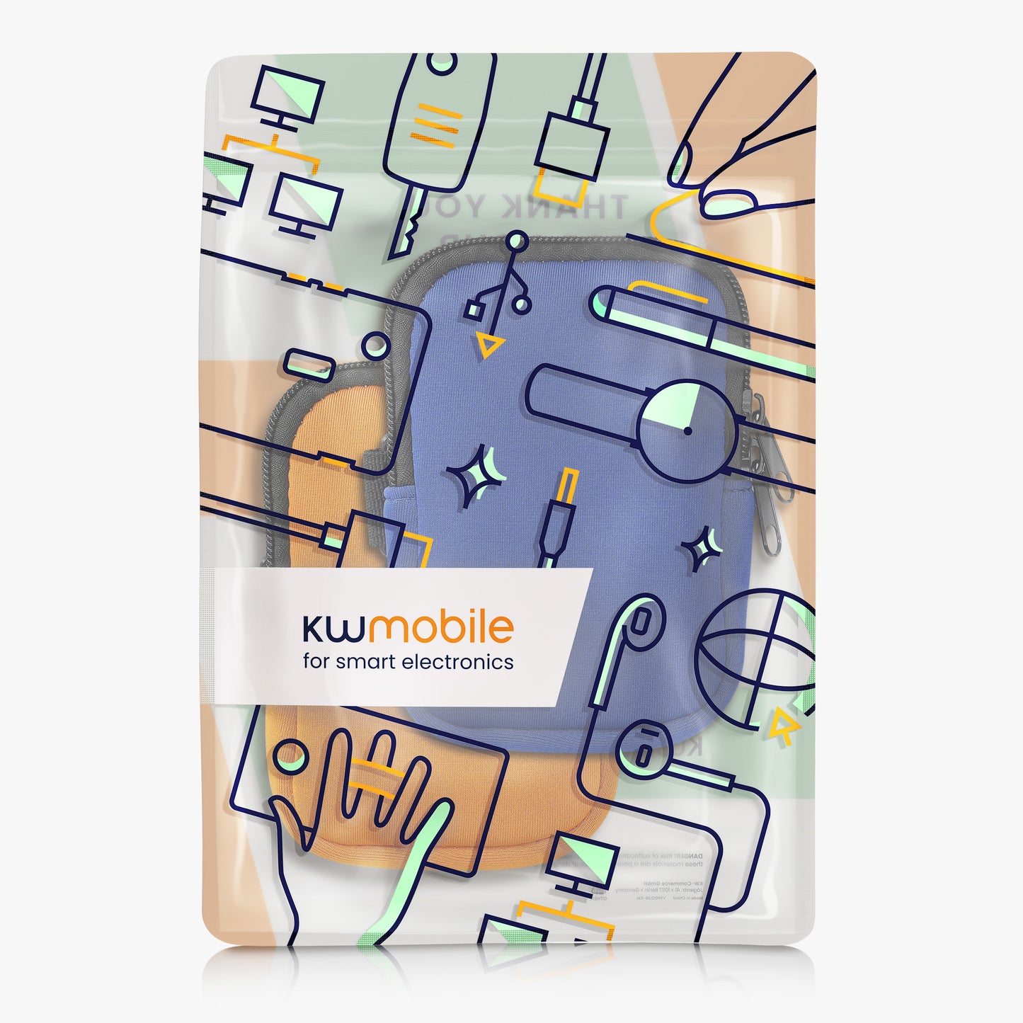 kwmobile Tasche für Tumbler Trinkflasche Tragetasche für Wasserflaschen Kleine Schutztasche mit Reißverschluss und Gummiband