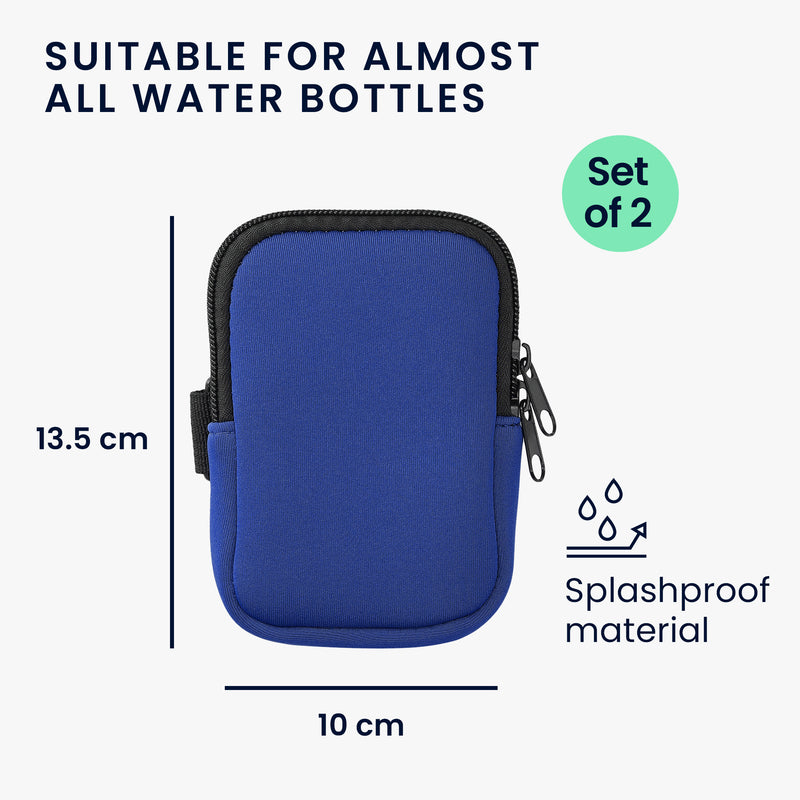 kwmobile Tasche für Tumbler Trinkflasche Tragetasche für Wasserflaschen Kleine Schutztasche mit Reißverschluss und Gummiband