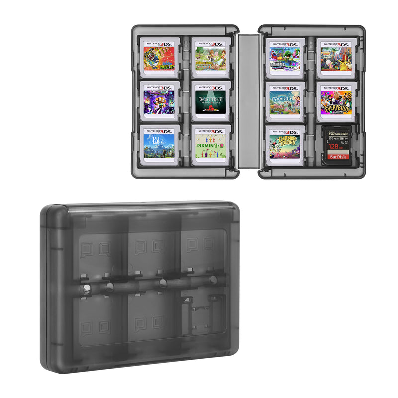 kwmobile Aufbewahrungsbox für Spiel-Kartuschen kompatibel mit Nintendo 3DS Box - Spiele Hülle für bis zu 22 Spiele und Zubehör - Schwarz Schwarz  