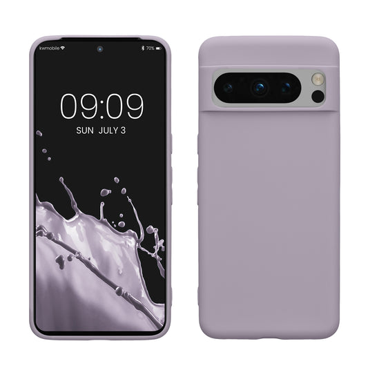 kwmobile Hülle kompatibel mit Google Pixel 8 Pro Hülle - weiches TPU Silikon Case - Cover geeignet für kabelloses Laden - Lavendel Lavendel  