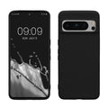 kwmobile Hülle kompatibel mit Google Pixel 8 Pro Hülle - weiches TPU Silikon Case - Cover geeignet für kabelloses Laden - Schwarz matt Schwarz matt  