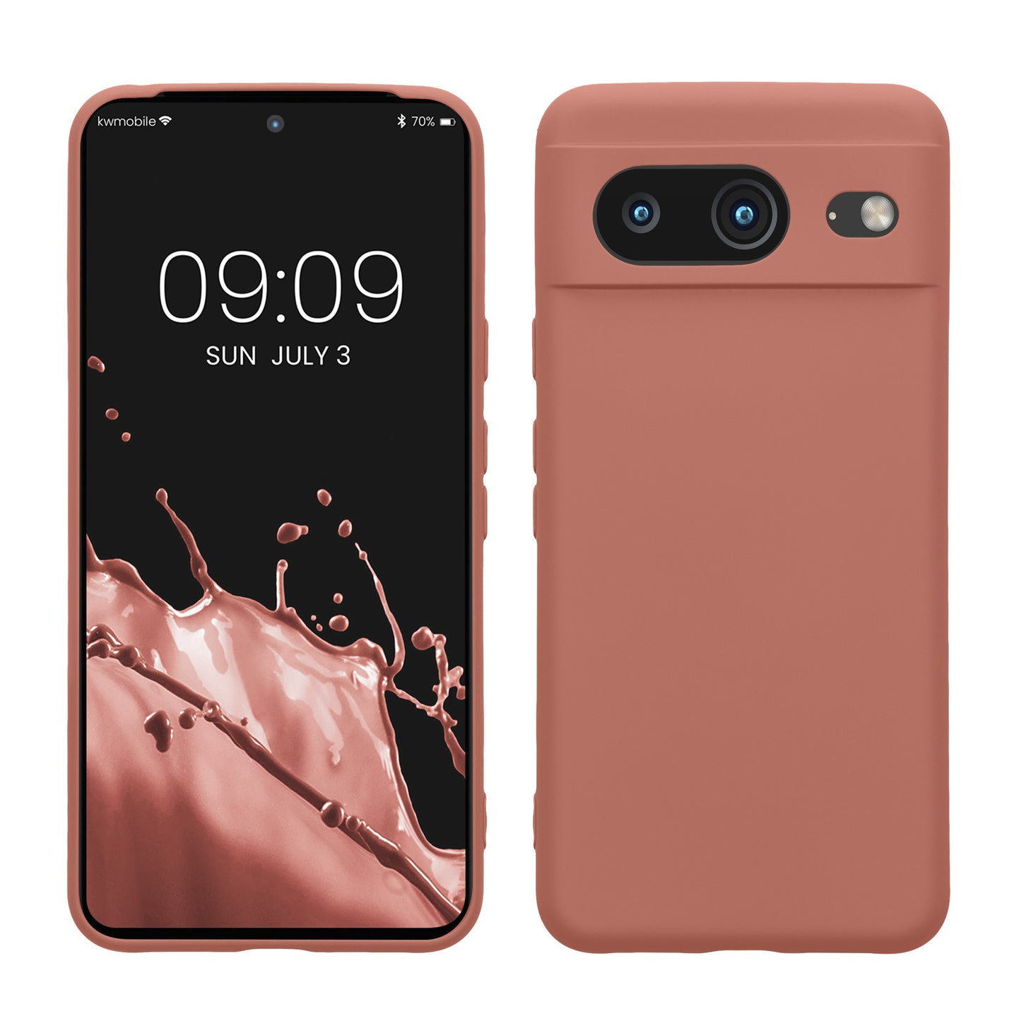 kwmobile Slim Case kompatibel mit Google Pixel 8 Hülle - Handyhülle aus Silikon in Winter Rose Winter Rose  