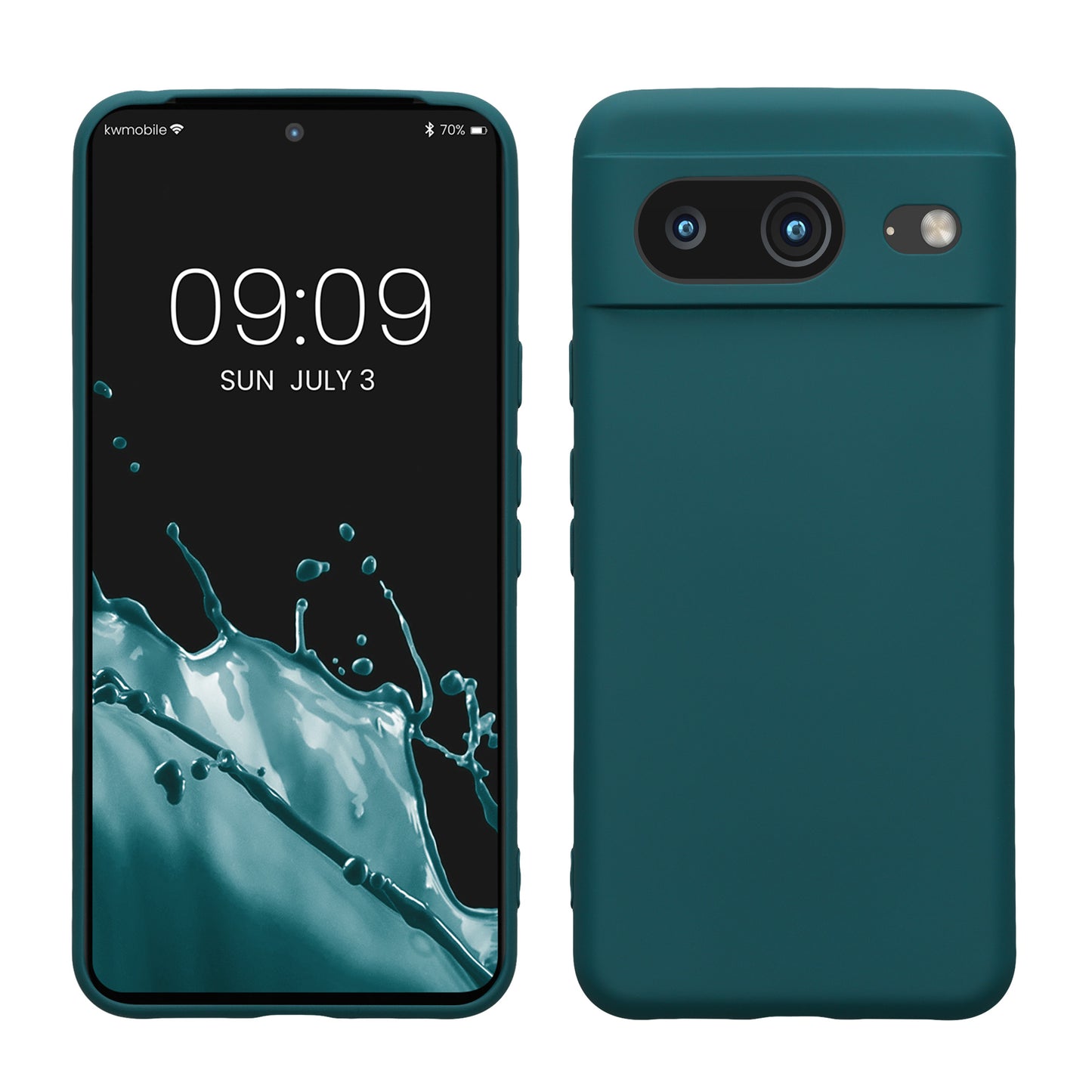 kwmobile Slim Case kompatibel mit Google Pixel 8 Hülle - Handyhülle aus Silikon in Petrol matt Petrol matt  