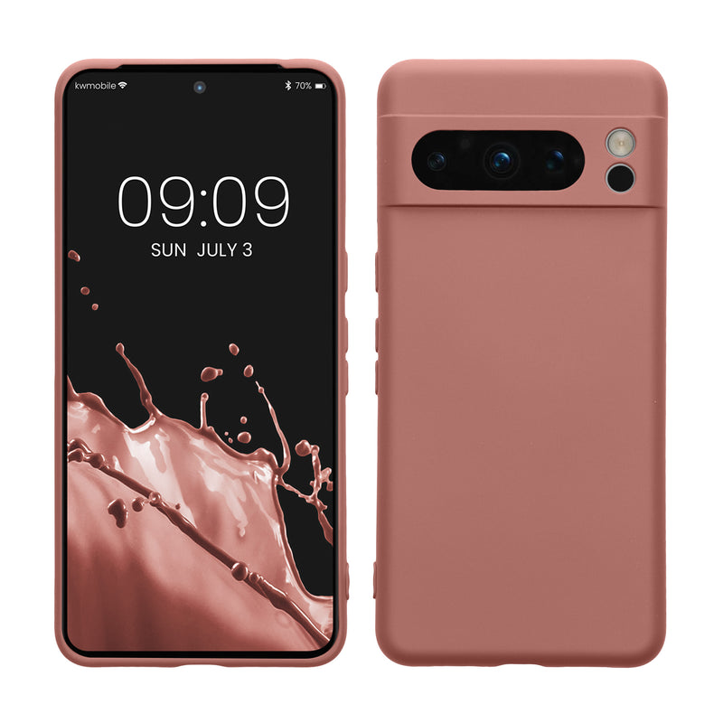 kwmobile Slim Case kompatibel mit Google Pixel 8 Pro Hülle - Handyhülle aus Silikon in Winter Rose Winter Rose  