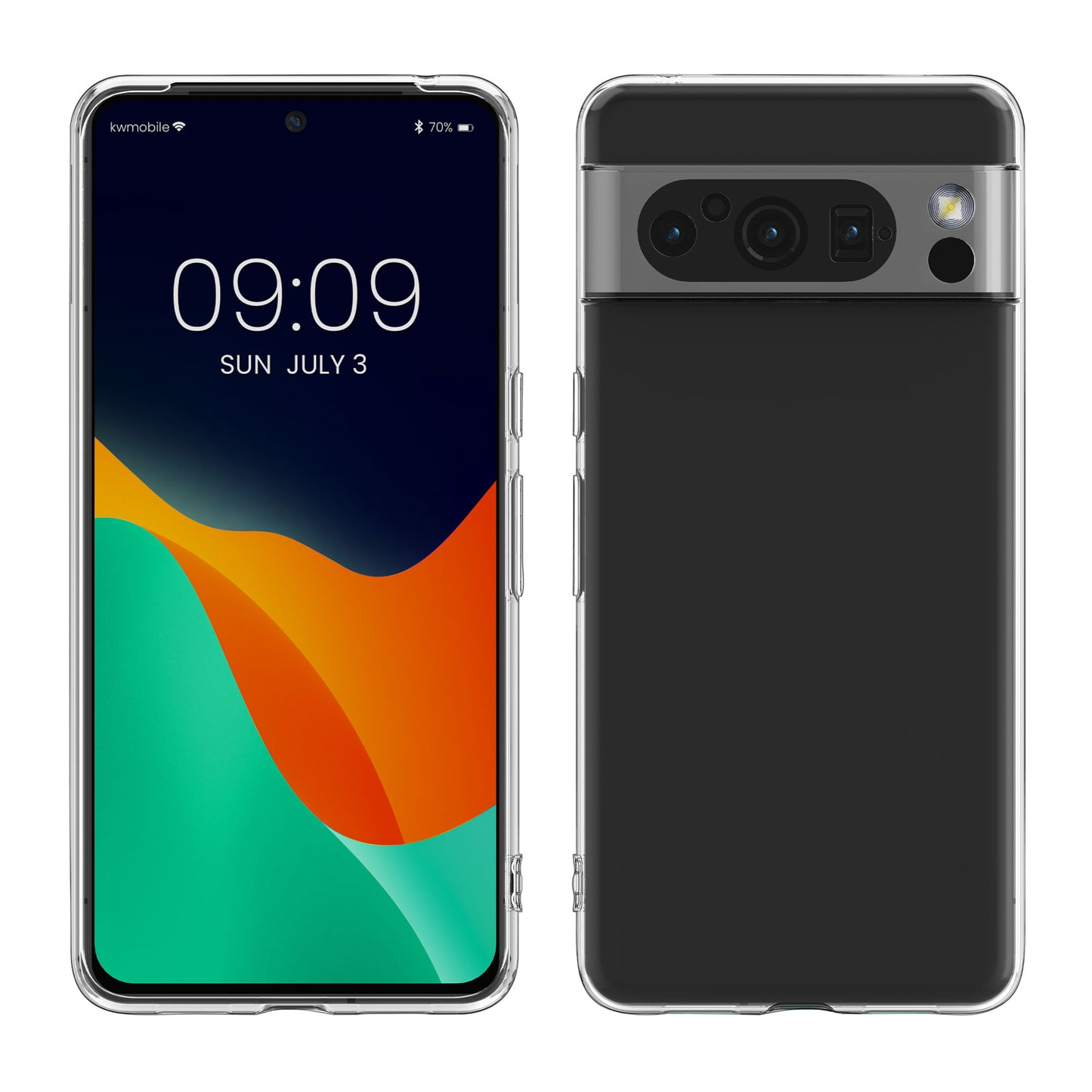 kwmobile Hülle kompatibel mit Google Pixel 8 Pro - Silikon Handyhülle transparent - Handy Case in Transparent Transparent  