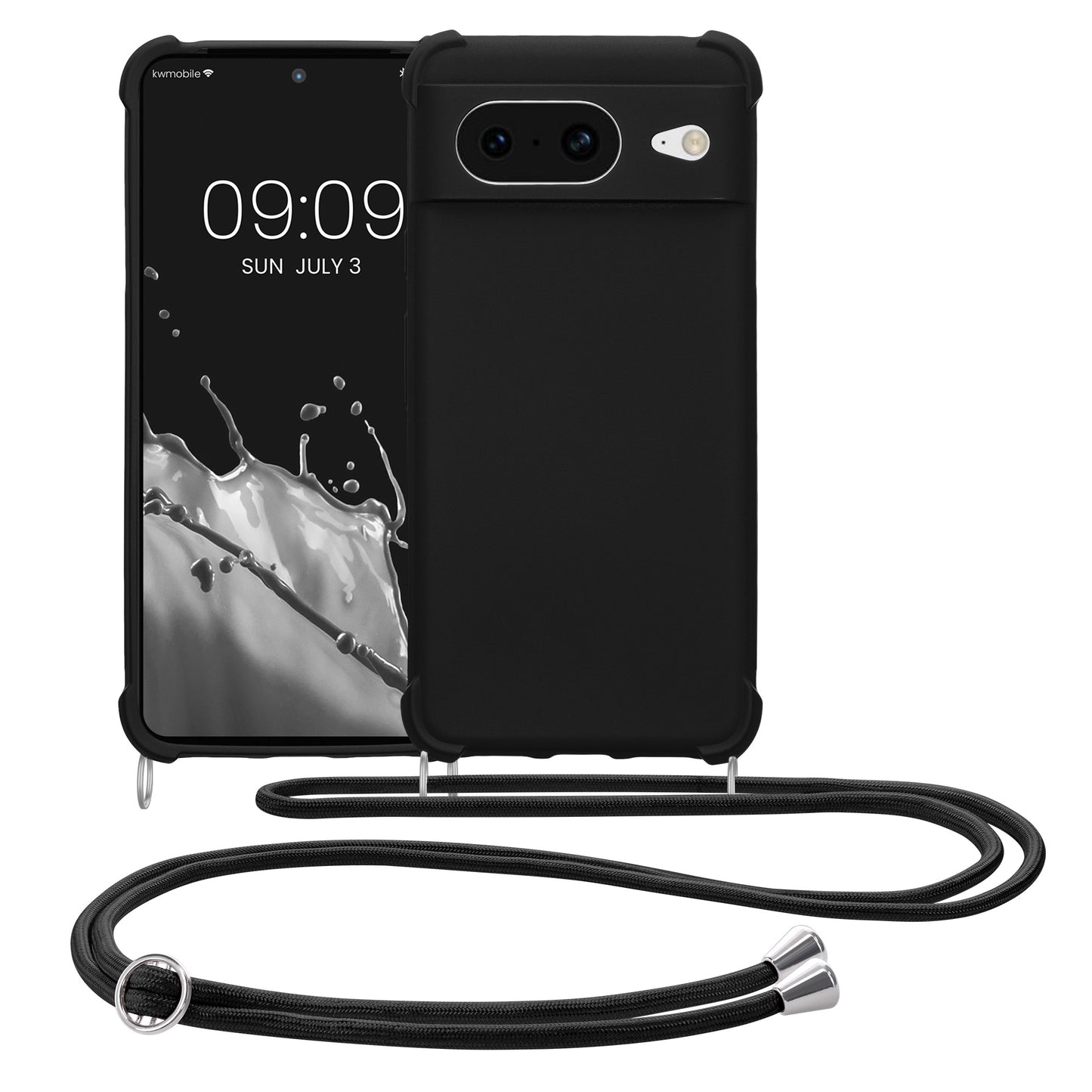 kwmobile Necklace Case kompatibel mit Google Pixel 8 Hülle - Cover mit Kordel zum Umhängen - Silikon Schutzhülle