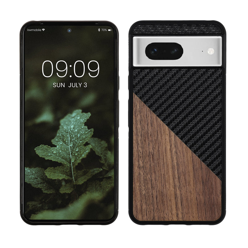 kwmobile Hülle kompatibel mit Google Pixel 8 - Handyhülle - Handy Schutzhülle - Smartphone Cover - Dunkelbraun Schwarz Dunkelbraun  [dsg01]
