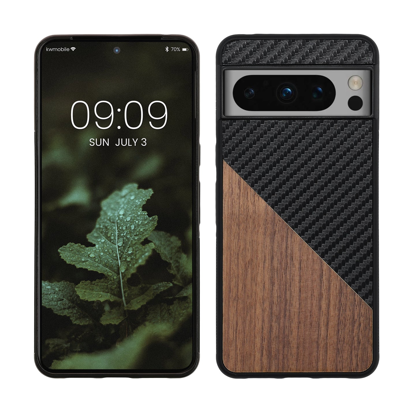 kwmobile Hülle kompatibel mit Google Pixel 8 Pro - Handyhülle - Handy Schutzhülle - Smartphone Cover - Dunkelbraun Schwarz Dunkelbraun  [dsg01]