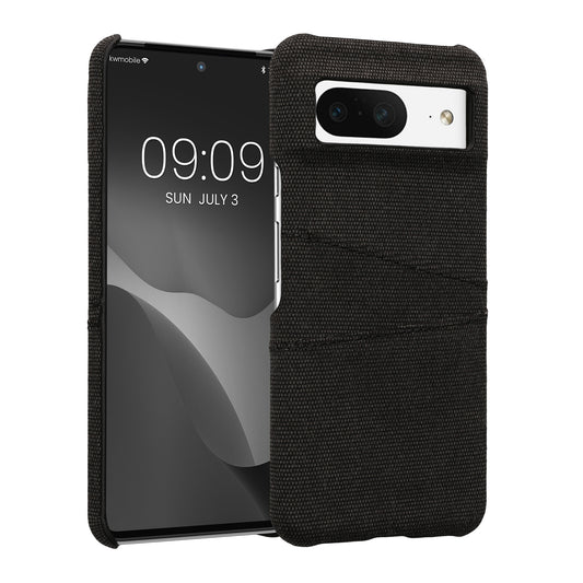 kwmobile Hülle kompatibel mit Google Pixel 8 - Handyhülle Handy Case - Stoff mit Kartenfach Dunkelgrau Dunkelgrau  