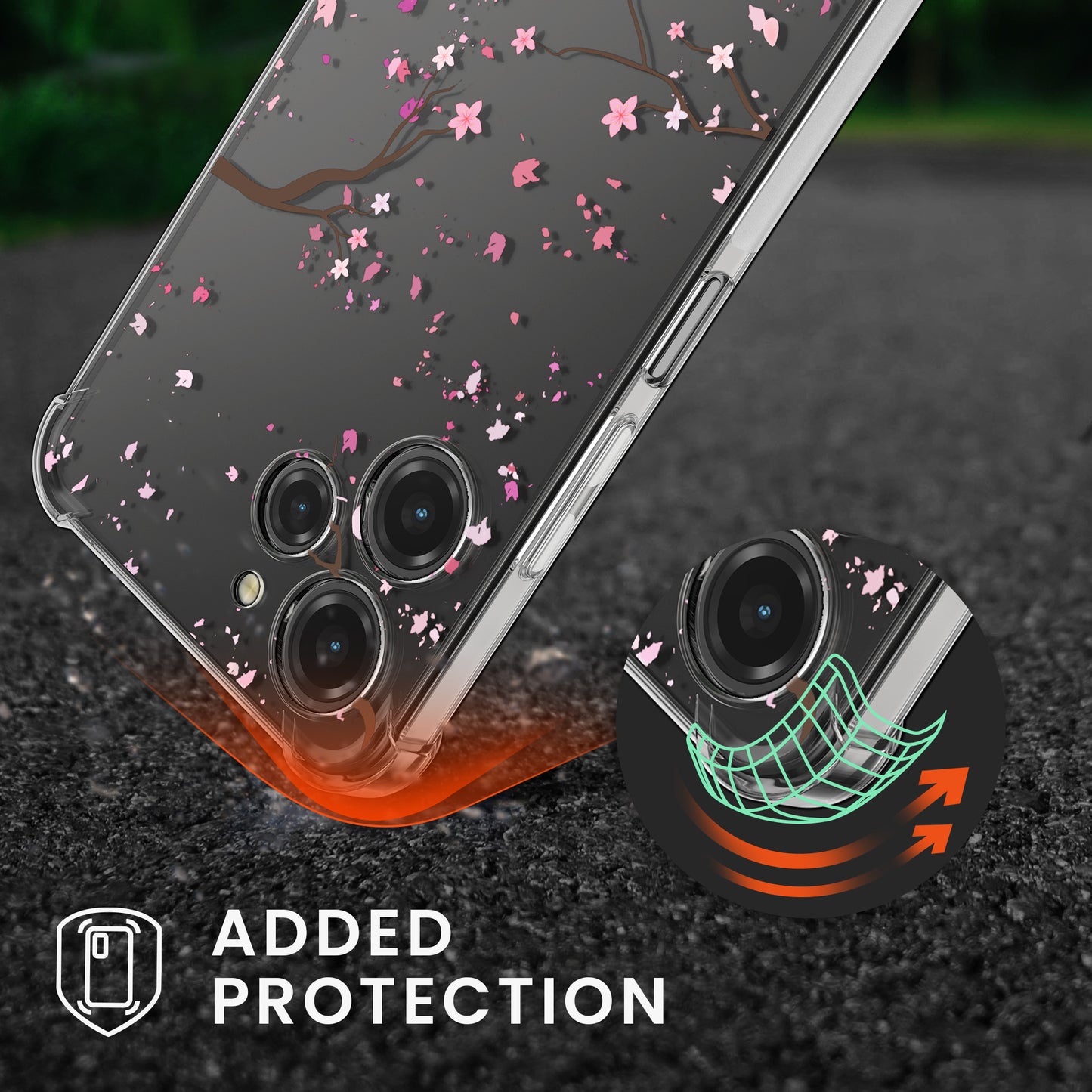kwmobile Necklace Case kompatibel mit Xiaomi Redmi 12 Hülle Silikon Cover mit Handykette Kirschblütenblätter