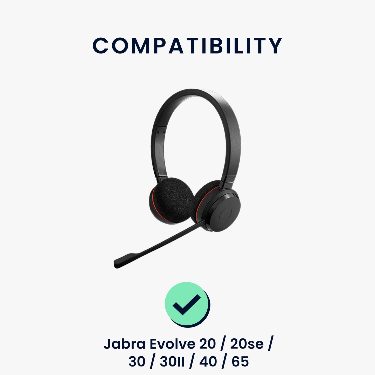 2x Ohrpolster für Jabra Evolve 20 / 20se / 30 / 30II / 40 / 65