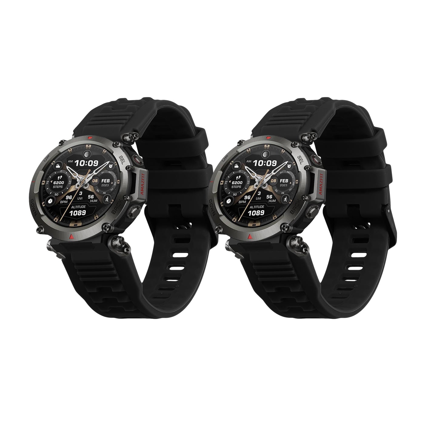 kwmobile Silikon Uhrenarmband für Garmin T-Rex Ultra Armband - Ersatzarmband für Fitnesstracker - Wechselarmband Smartwatch - Schwarz Dunkelblau Schwarz  [dsg01]