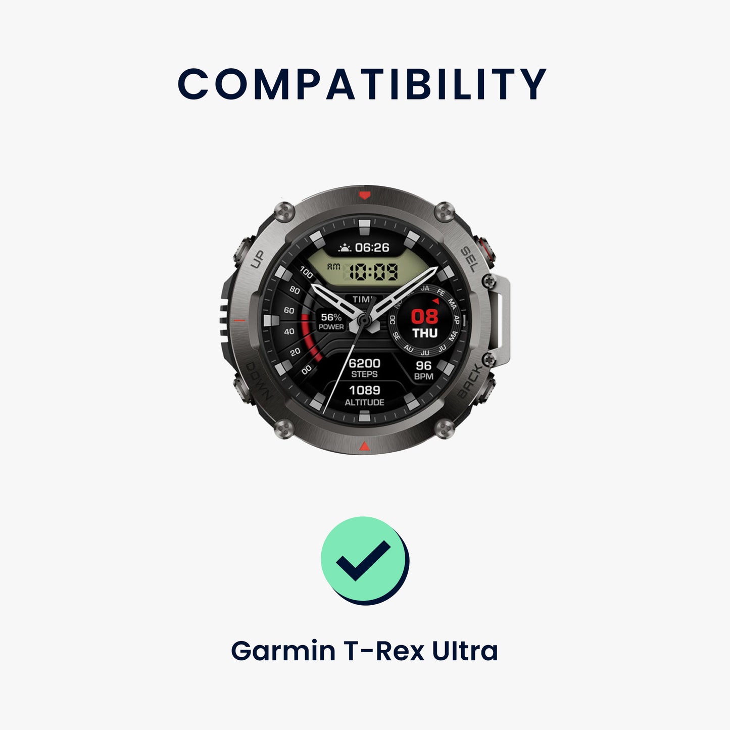 kwmobile Uhrenarmband für Garmin T-Rex Ultra Armband Fitnesstracker Band Set Ersatzarmband Smartwatch