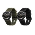 kwmobile Silikon Uhrenarmband für Garmin T-Rex Ultra Armband - Ersatzarmband für Fitnesstracker - Wechselarmband Smartwatch - Schwarz Dunkelgrün Schwarz  [dsg02]