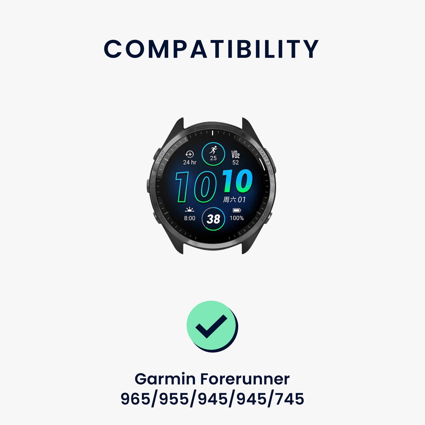 kwmobile Silikon Uhrenarmband für Garmin Forerunner 965 / 955 / 945 / 745 Armband Ersatzarmband für Fitnesstracker Wechselarmband Smartwatch