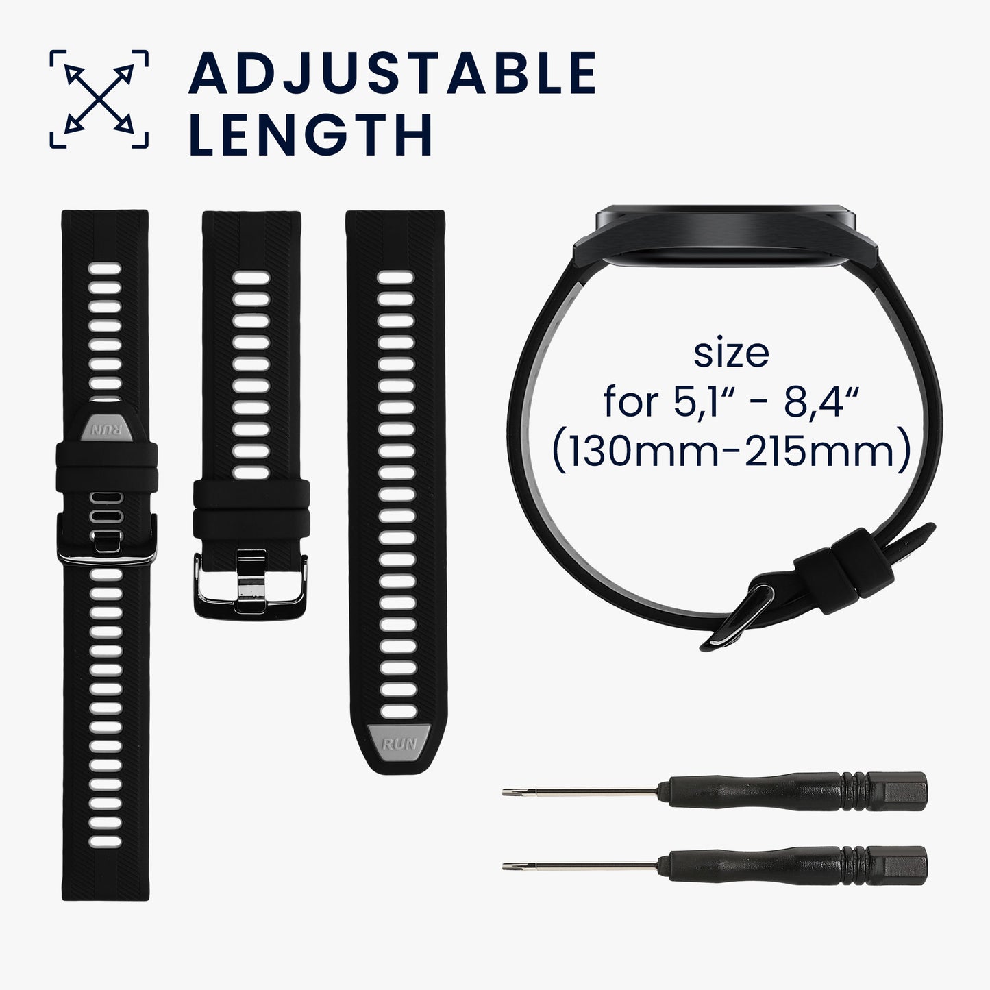 kwmobile Silikon Uhrenarmband für Garmin Forerunner 965 / 955 / 945 / 745 Armband Ersatzarmband für Fitnesstracker Wechselarmband Smartwatch