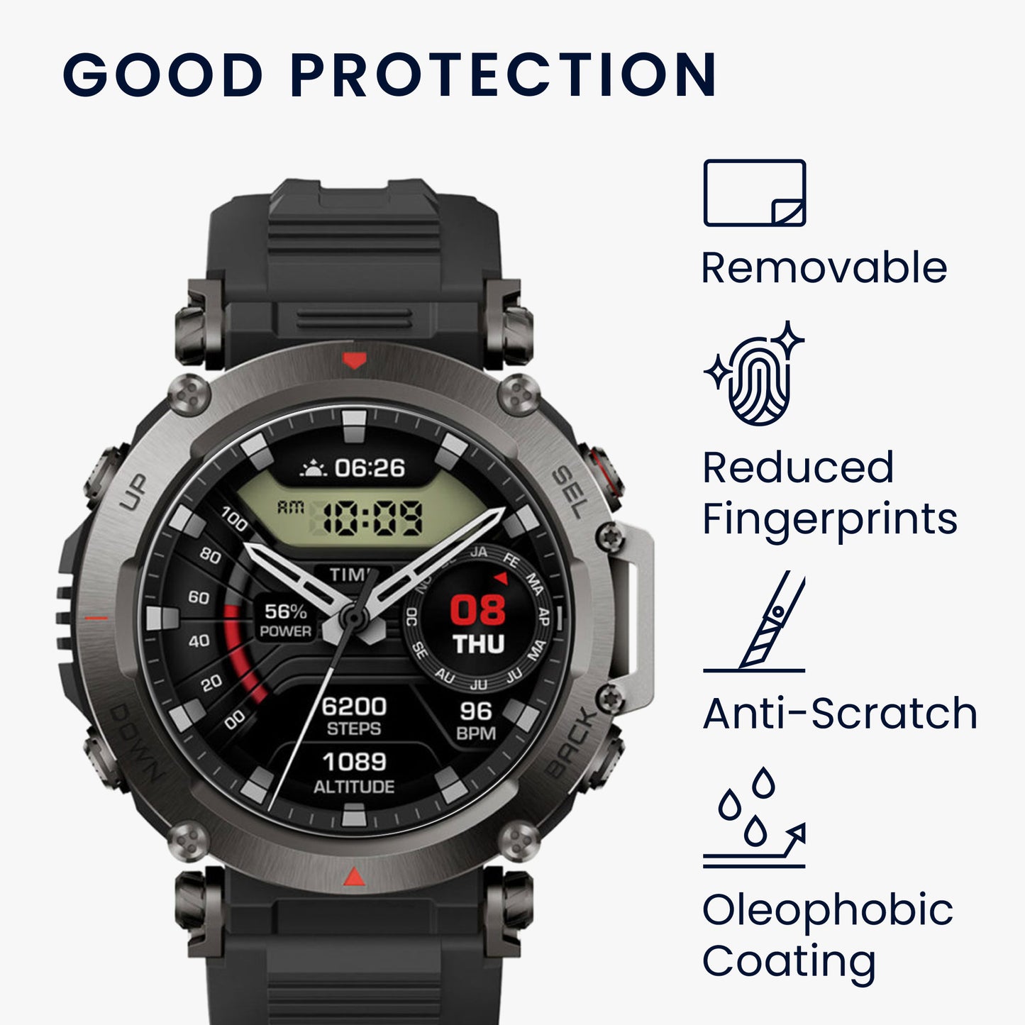 Echtglas Schutz für Garmin T-Rex Ultra