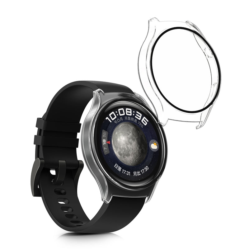 kwmobile Glas Hülle für Huawei Watch 4 Schutzhülle Fullbody Fitnesstracker Case Set