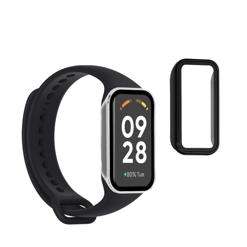 kwmobile Glas Hülle für Xiaomi Redmi Smart Band 2 Schutzhülle Fullbody Fitnesstracker Case Set