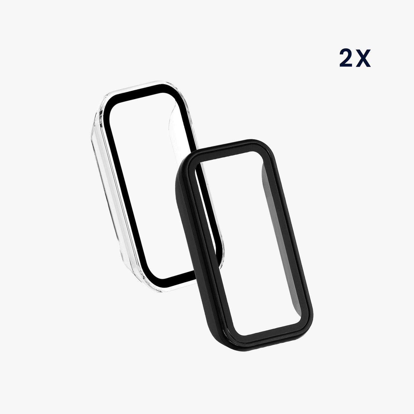 kwmobile Glas Hülle für Xiaomi Redmi Smart Band 2 Schutzhülle Fullbody Fitnesstracker Case Set