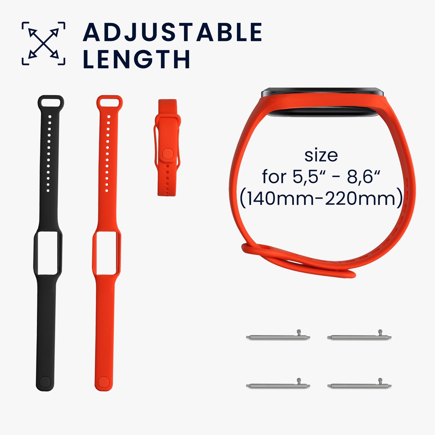 kwmobile Uhrenarmband für Xiaomi Redmi Smart Band 2 Armband Fitnesstracker Band Set Ersatzarmband Smartwatch