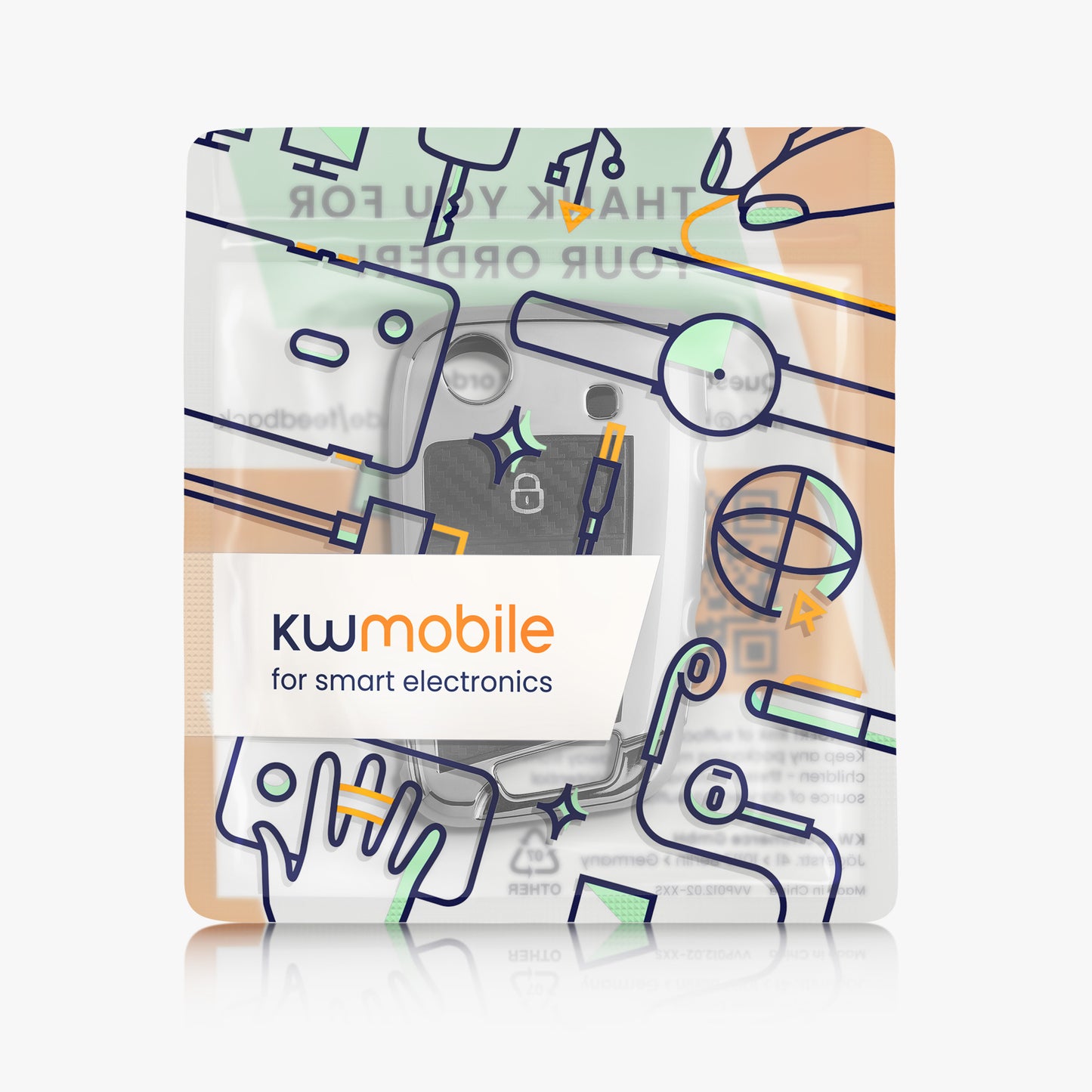 kwmobile Autoschlüssel Hülle kompatibel mit VW Golf 7 MK7 3-Tasten Autoschlüssel Hülle - Schlüsselhülle Cover