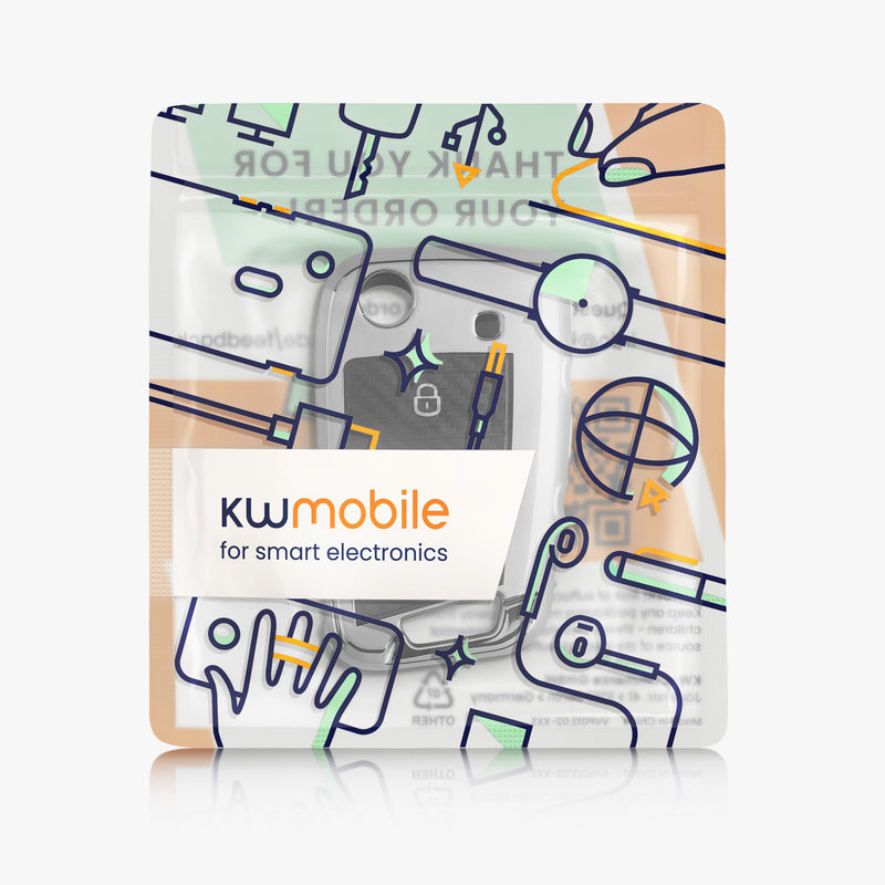 kwmobile Autoschlüssel Hülle kompatibel mit VW Golf 7 MK7 3-Tasten Autoschlüssel Hülle - Schlüsselhülle Cover