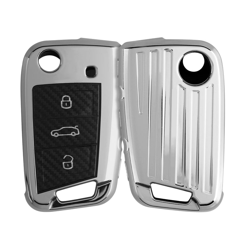 kwmobile Autoschlüssel Hülle kompatibel mit VW Golf 7 MK7 3-Tasten Autoschlüssel Hülle - Schlüsselhülle Cover