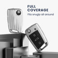 kwmobile Autoschlüssel Hülle kompatibel mit VW Golf 7 MK7 3-Tasten Autoschlüssel Hülle - Schlüsselhülle Cover