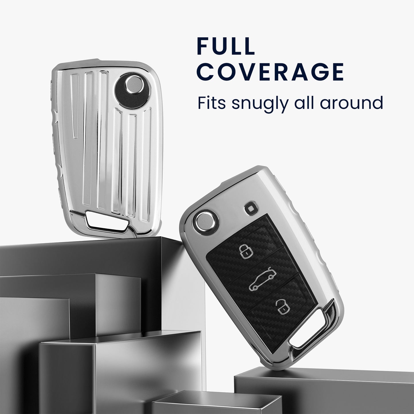 kwmobile Autoschlüssel Hülle kompatibel mit VW Golf 7 MK7 3-Tasten Autoschlüssel Hülle - Schlüsselhülle Cover