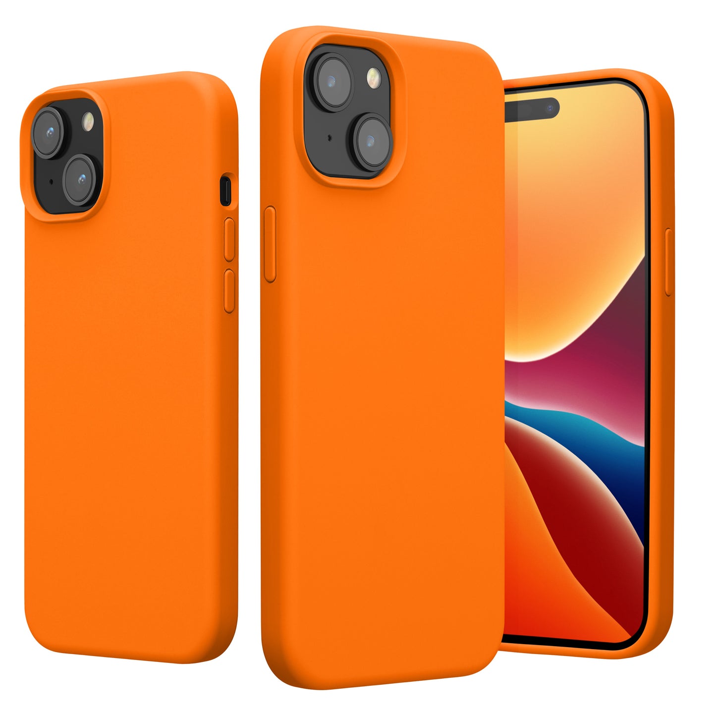 kwmobile Handyhülle für iPhone 15 Plus Case - Hülle Silikon - kabelloses Laden