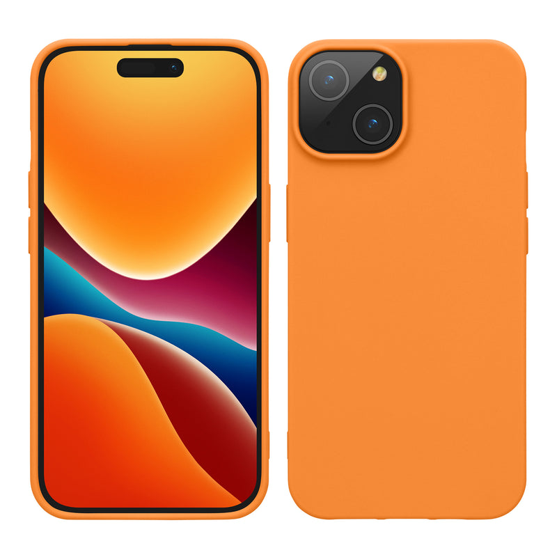 kwmobile Hülle kompatibel mit iPhone 15 Hülle - Weiche und schlanke TPU Silikon Handyhülle - Stoßabsorbierendes Flexibles Case - Fruity Orange Fruity Orange  