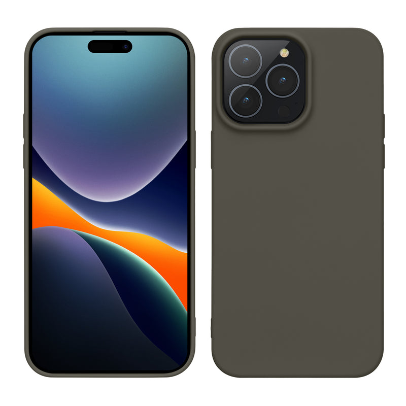 kwmobile Hülle kompatibel mit iPhone 15 Pro Max Hülle - Weiche und schlanke TPU Silikon Handyhülle - Stoßabsorbierendes Flexibles Case - Olivgrün matt Olivgrün matt  