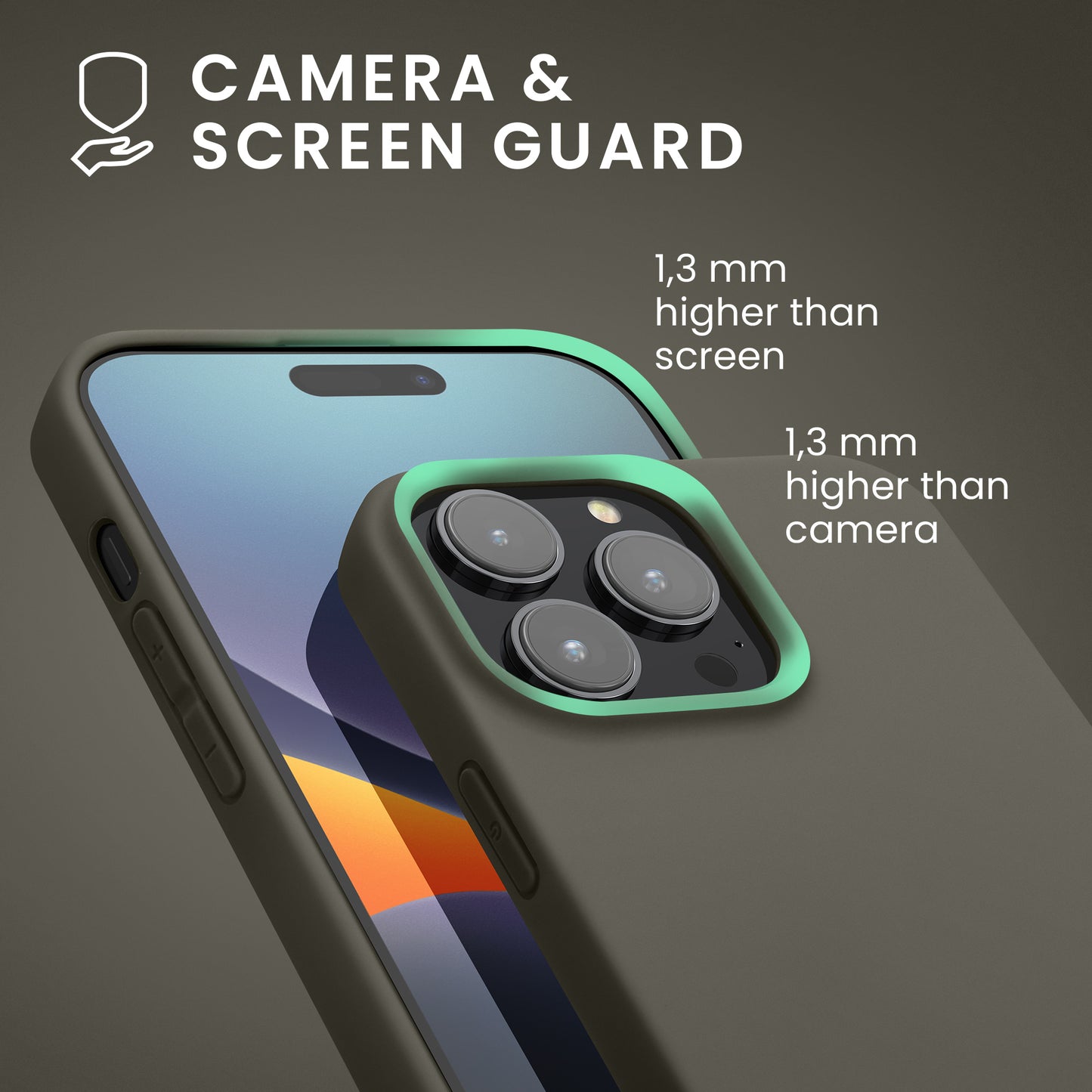 TPU Hülle für iPhone 15 Pro Max in Olivgrün matt