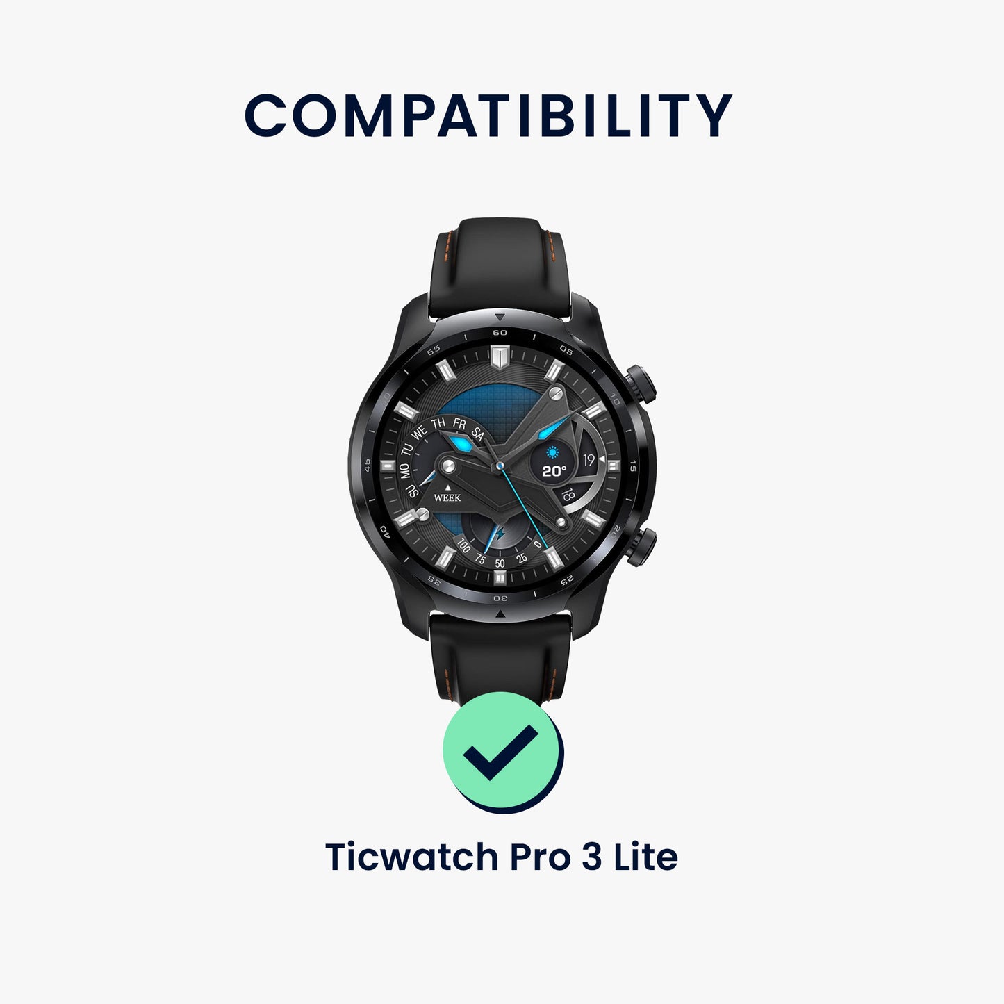 Echtglas Schutz für Ticwatch Pro 3 Lite