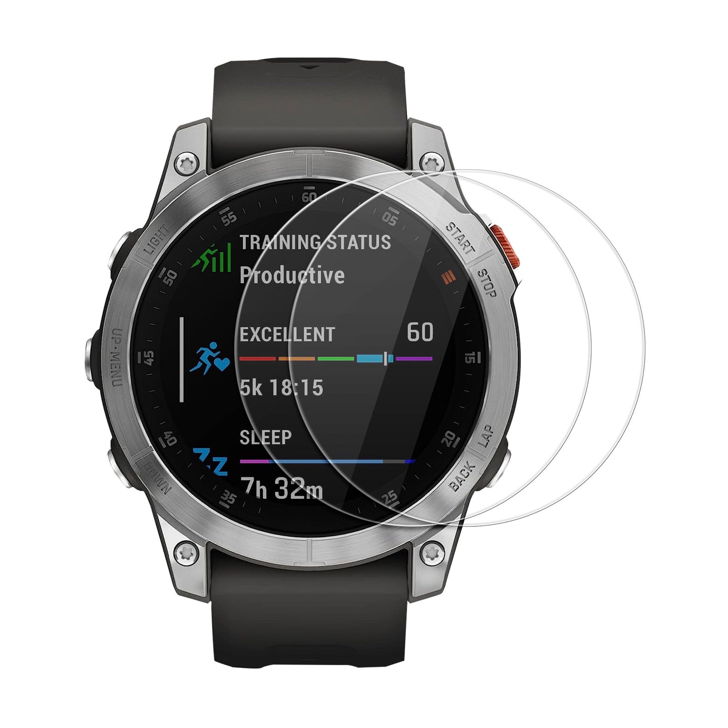 kwmobile 2x Echtglas Displayschutzfolie kompatibel mit Garmin EPIX Schutzglas - Displayschutz für Smartwatch aus Glas - Schutz Glas für Fitness Tracker Transparent  