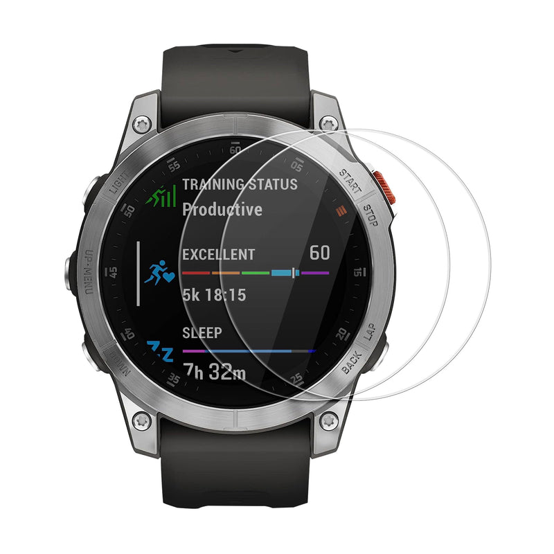 kwmobile 2x Echtglas Displayschutzfolie kompatibel mit Garmin EPIX Schutzglas - Displayschutz für Smartwatch aus Glas - Schutz Glas für Fitness Tracker Transparent  
